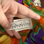 Oscar de la Renta Vintage  tropical asymmetrical mesh cover up sheer floral Photo 2