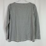 Talbots Petite | White Black Stripe Floral Embroidered Sweater Womens LP Photo 4