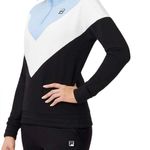 FILA NWT  Women's Ekanta 1/4 Zip: Black, Pale Blue, White L Photo 4