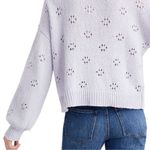 Madewell  Womens XS Floral Pointelle Pullover Sweater in Lavender Photo 1