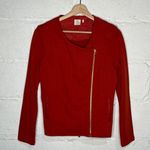 Marie Sixtine Women Orange Gold Cotton L'Essentiel Knit Moto Jacket Size Small Photo 0