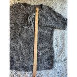 Aerie Size XL Lace Up Sweater Confetti Knit Black White Long Sleeve Chunky Cozy Photo 2