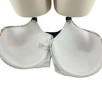 Cacique Lane Bryant White Orange Floral T-shirt Bra Black Lace Back 42D Photo 3