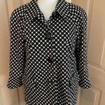 Talbots vintage black & white 3/4 sleeve 4 button shacket blazer cotton size 8. Photo 0