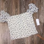 Reformation Jess Smocked Cropped Floral Top XL Photo 1
