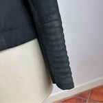 Lucky Brand  Black Leather Caviar Jacket Photo 8