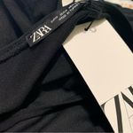 ZARA  New Women Black Casual Party Asymmetric Draped Midi Dress Size M Photo 13