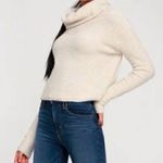 Free People NWT  alpaca wool blend Cream oatmeal Heather Cowl Neck Sweater crop S Photo 0
