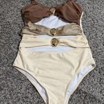 B2priy. B2prity One Piece Swimsuit for Women Cutout Monokini Color Block Bathing Suit Ruched Sexy Swimwear Photo 5