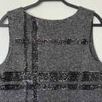 Banana Republic Sequin Herringbone Dark Gray Low Back Zipper Tank Size 12 Photo 3