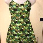 Zuliana Butterfly Print Mini Cover Up Dress Size Small Made in USA Green Photo 0