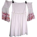 Altar'd State Floral Embroidered Smock Dress With Bell Sleeves Size Medium Photo 2