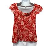 Angie Y2K Women Cropped Babydoll Top S Floral Beachy Cottagecore Boho Peasant Photo 2