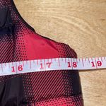 J. Jill Womens Buffalo Plaid Full Zip Quilted Puffer Long Down Vest Red Black XS Photo 7