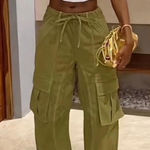 ZARA Women’s Green Cargo Pants Seamed Stylish Casual Size 10 Photo 0