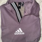 Adidas  Logo Quarter Zip NWT - Size Small - Purple/Stripe Accents Photo 3