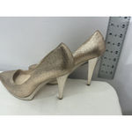 Enzo Angiolini Womans Slipon Gold Glitter Platform Pumps Size 7.5 M Photo 3