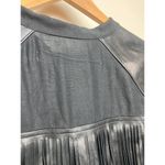 Raquel Allegra Black Linen Fringe Top Sz. 0 (XS/0/2) Black Photo 4