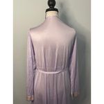 Vintage Lilac Robe Long Lounge Wear Rainbow Trim Belted Womens Sleepwear Purple Size M Photo 7