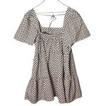 Abercrombie & Fitch Abercrombie Women’s Medium Brown Checkered Trapeze Mini Dress New NWT Photo 8