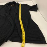 Sonoma  Black Crochet Waffle Knit Open Front Cotton Blend Cardigan Topper S Photo 6