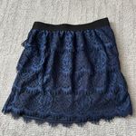 Banana Republic Navy Blue Lace Mini Skirt Photo 0