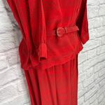 Vintage Maggie London Jeannene Booher Red Silk 2 Piece Set Size 10 Skirt Belt Photo 5
