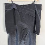 Adrianna Papell NWT Off the Shoulder Metallic Stretch Jersey Gown Women's 12 Photo 6