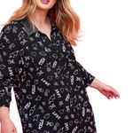 Torrid  Betsey Johnson Plus Size 5X Top Love Kiss Black Button Down Shirt 1196‎ Photo 0