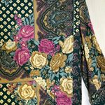 Vtg Lady Carol Petites of NY Open Cardigan‎ Jacket Sz 8 Boho Floral 3/4 Sleeves Black Photo 9