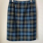 Hillard & Hanson  plaid wool blend skirt blue & green size 10 Photo 0