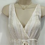 l*space L  Kenzie Magic Hour Cover Up Dress Cream Metallic Side Slits New Small Photo 7