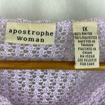Apostrophe  Lavender Crochet Button Front Long Sleeve Cardigan Sweater 1X Photo 2