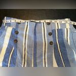 Simply Blessed Chic Striped High Waist Women Shorts w/ Front Pockets NWT Med Blue Photo 3
