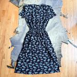 Virgo II Blue Floral Short Sleeve Maxi Dress Size M Photo 0