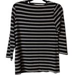 Chico's Chico’s Layered Double-Stripe Top Black White Striped ‎ Vanity Size 0/US Small Photo 5