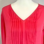 The Limited pink vneck pleated blouse top size XL Photo 1