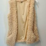 oBoutique Tan Faux Fur Long Open Vest Women's Size small Photo 0