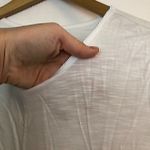 Style & Co NEW NWT PETITE Ruffled Hem Top White Blouse Short Sleeve Sheer Summer Photo 5