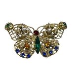 6 Piece Gold Tone Jewelry Lot Solitaire CZ Ring Necklace Butterfly Brooch Choker Photo 3