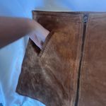 BLANK NYC 100% Leather Brown Carbon Alder Suede Front Zip Mini Skirt Size 29 Photo 2