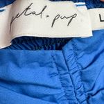 Petal and Pup  Lionel Puff Sleeve Mini Dress Women’s L Blue Cotton Smocked Photo 4