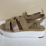 UGG  Braelynn Metallic Gold Leather Straps Platform Sandal Womens Size 10 Photo 1