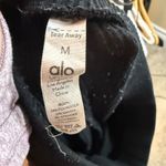 Alo Yoga Muse Ribbed Jogger Pants Black Lounge Comfort Drawstring Waist Size M Photo 8