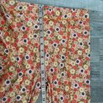 Three Bird Nest NWT retro floral ribbed knit bell bottom pants size large R2 Orange Photo 4