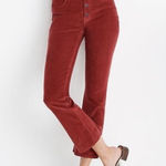 Madewell  Cali Denim Boot Corduroy NWT Sz 26 Canterbury Red‎ Photo 0