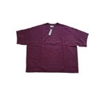 NWT J. Crew Oversized Sweater Tee Womens Large Burgundy Maroon 100% Lambs Wool Red Photo 1