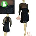 VINTAGE 1960'S MISS SOPHISTICATE FRANCES HENAGHAN BLACK SILK LACE DRESS (XS) Photo 1