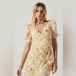 ASTR Martina Midi Dress in Yellow Rust Floral Size Small NWT Photo 7