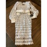 Zhivago It's Over Dress Midi tassle lace long sleeve formal cocktail dress US 4 White Photo 6